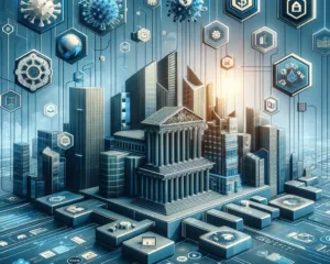 Conceptual representation of selecting the right core banking technology platform and architecture for banking operations.