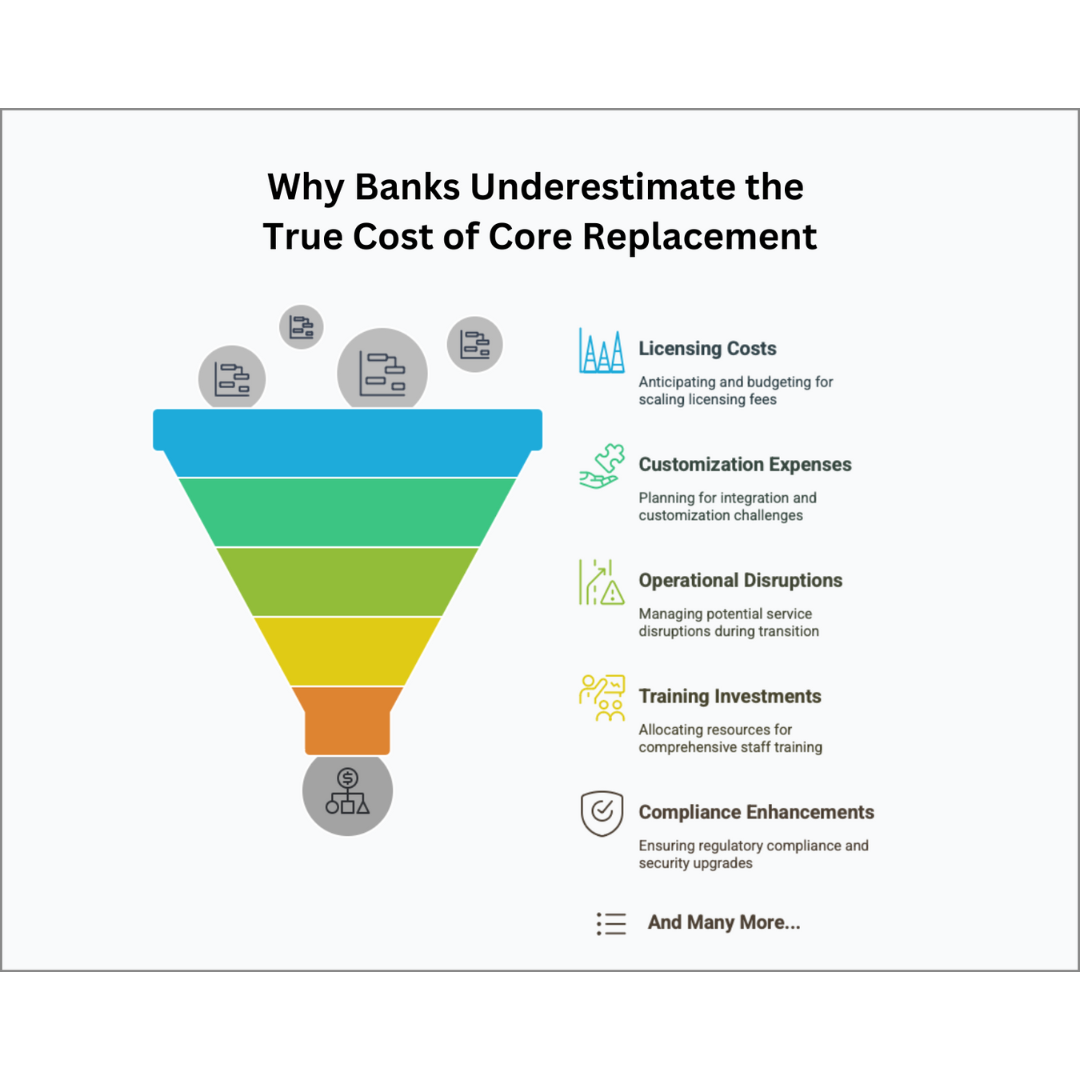 Core replacements promise transformation—but hidden costs can sink the budget. Learn where banks overspend and how to plan smarter.